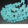 Natural Aqua Blue Chalcedony Faceted Tear Drops Briolette Beads Length is 8 Inches and Size 10mm to 13mm Approx.